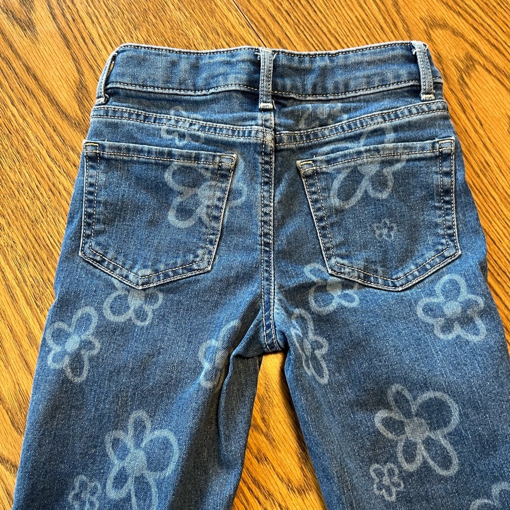 jumping beans Size 7 Blue Floral Flare Jeans - Picture 5 of 5